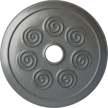 Spiral Ceiling Medallion (Fits Canopies up to 4"), Hand-Painted Platinum, 25 1/4"OD x 4"ID x 2"P